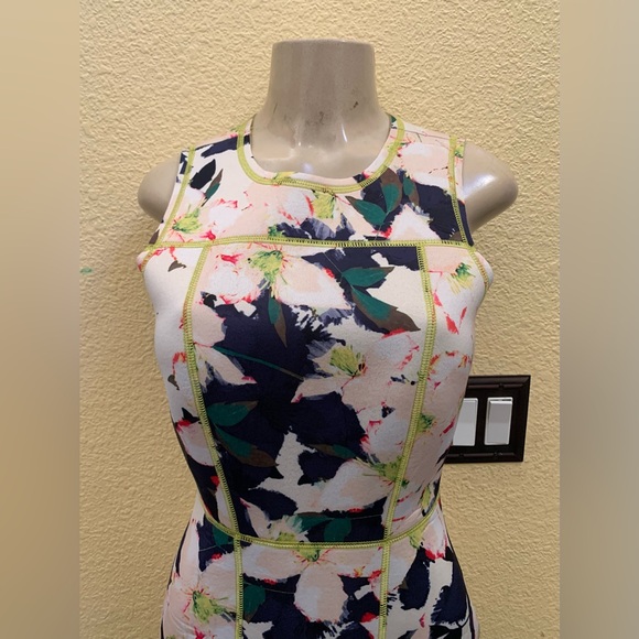 J.Crew Size 4 Cove Multicolored Floral Print Sleeveless Scuba Sheath Dress - Picture 5 of 13